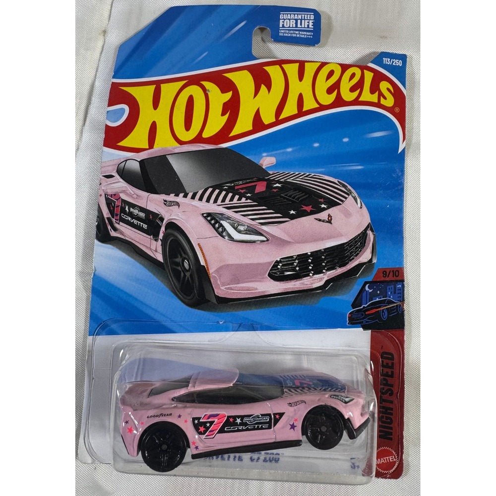 Hot Wheels Corvette C7 Z06 Pink Nightburnerz 113/250 Diecast Car 2023 Mattel